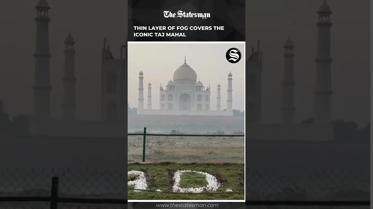 Thin Layer of Fog Covers the Iconic Taj Mahal