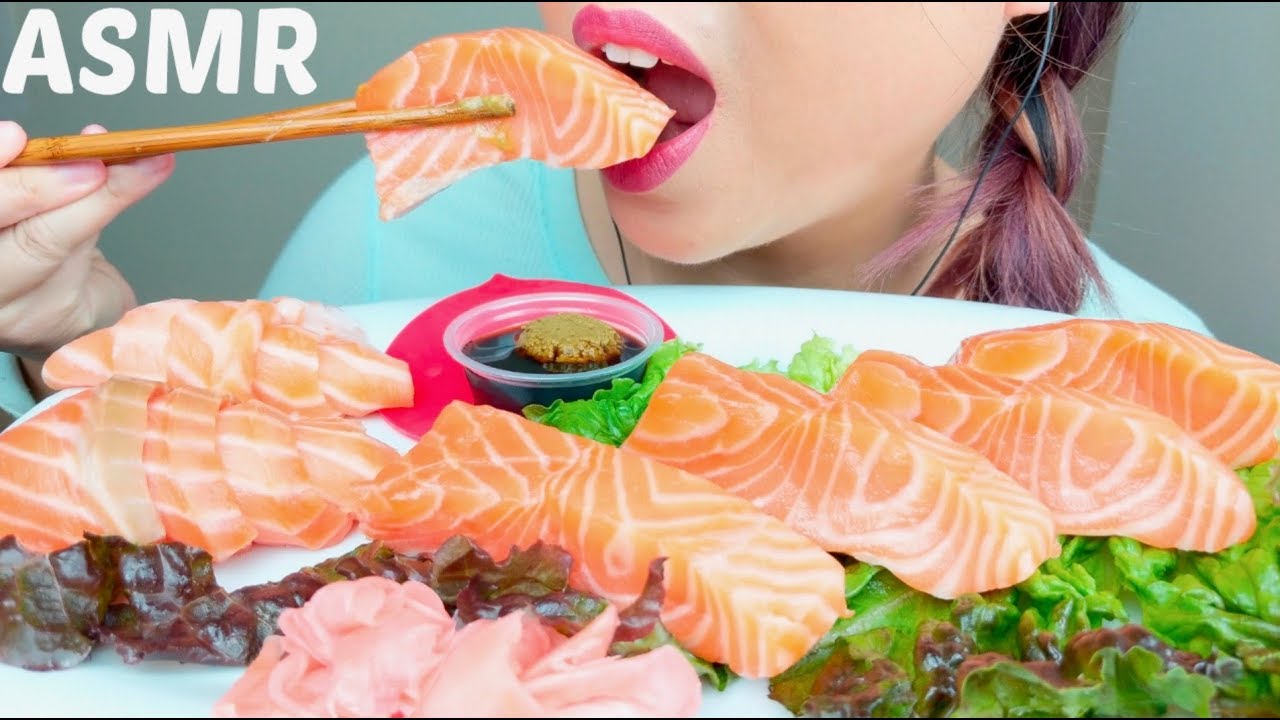 ASMR BEST SALMON Sashimi Sushi 먹방 Eating Sounds *No Talking* suellASMR