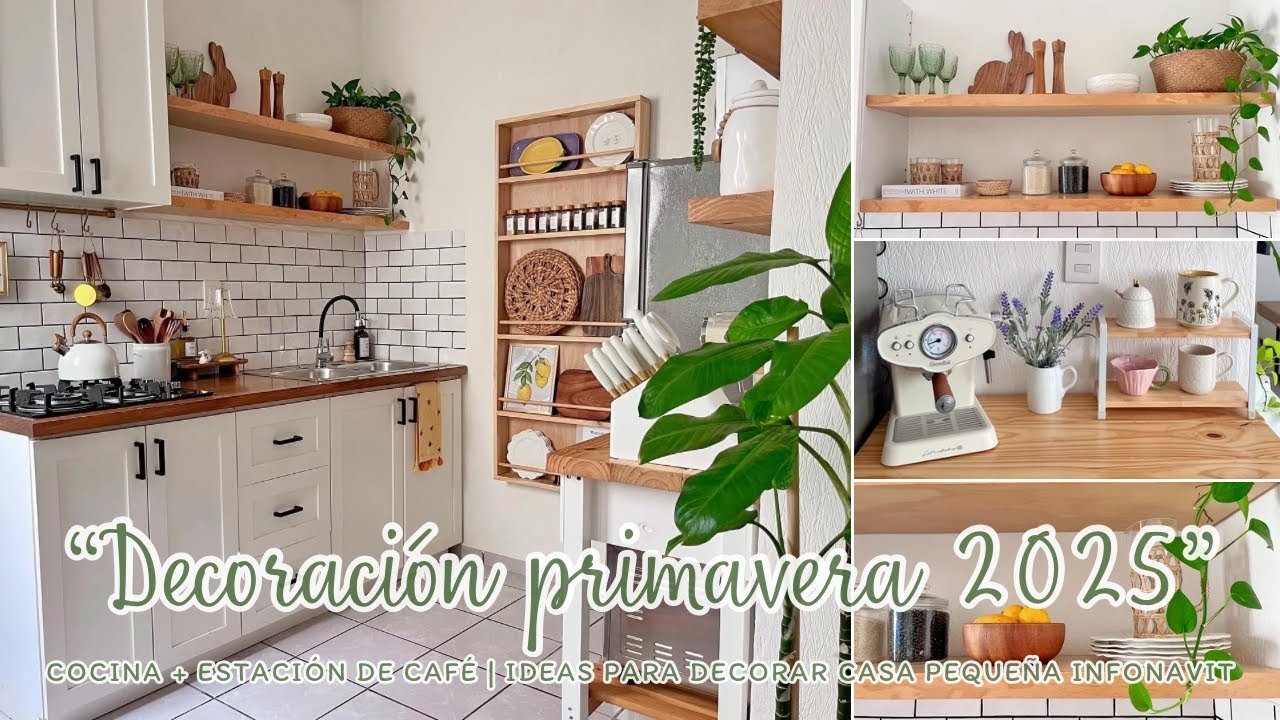 🐝🪻🍋 DECORACIÓN PRIMAVERA 2025 COCINA + ESTACIÓN DE CAFÉ PEQUEÑOS | CASA INFONAVIT 🪴🏠