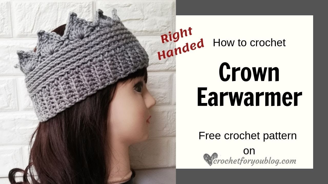Crochet Crown Ear Warmer Free Pattern + Tutorial