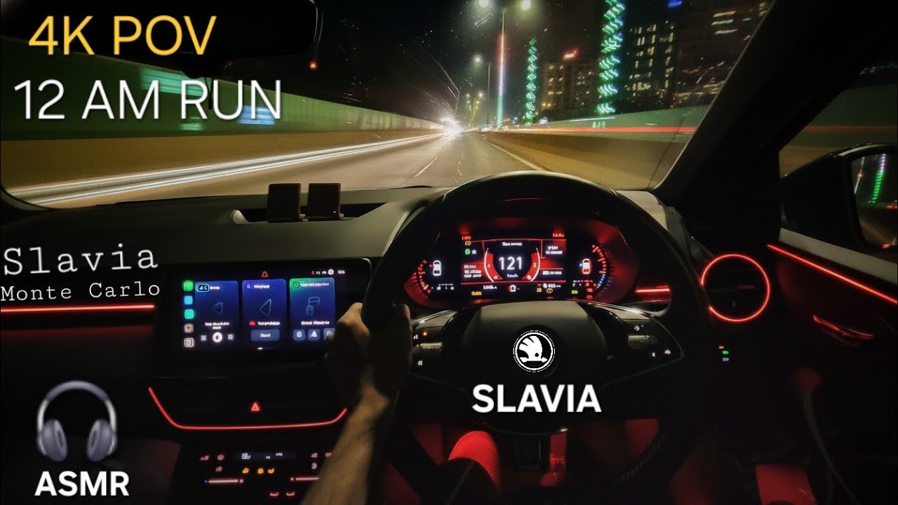 POV 120kmph in Skoda Slavia Monte Carlo [4K ASMR] | Midnight run through City.