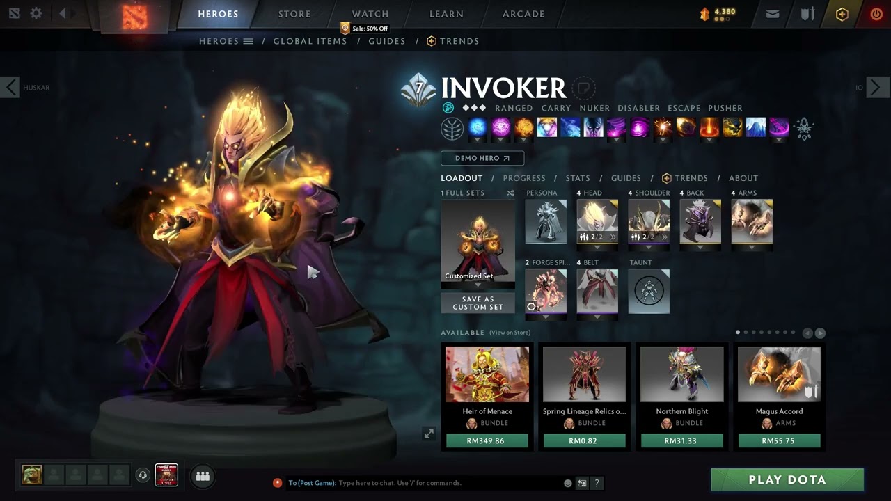 Dota2- Invoker Best Mix Set (Dark Artistry +Magus Accord Immortals)