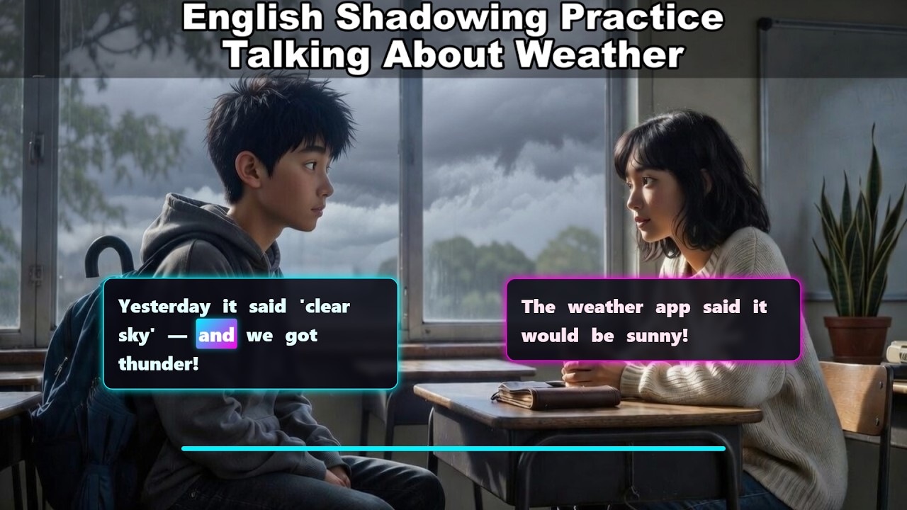 Shadowing English Speaking Practice: Talking about the weather in English