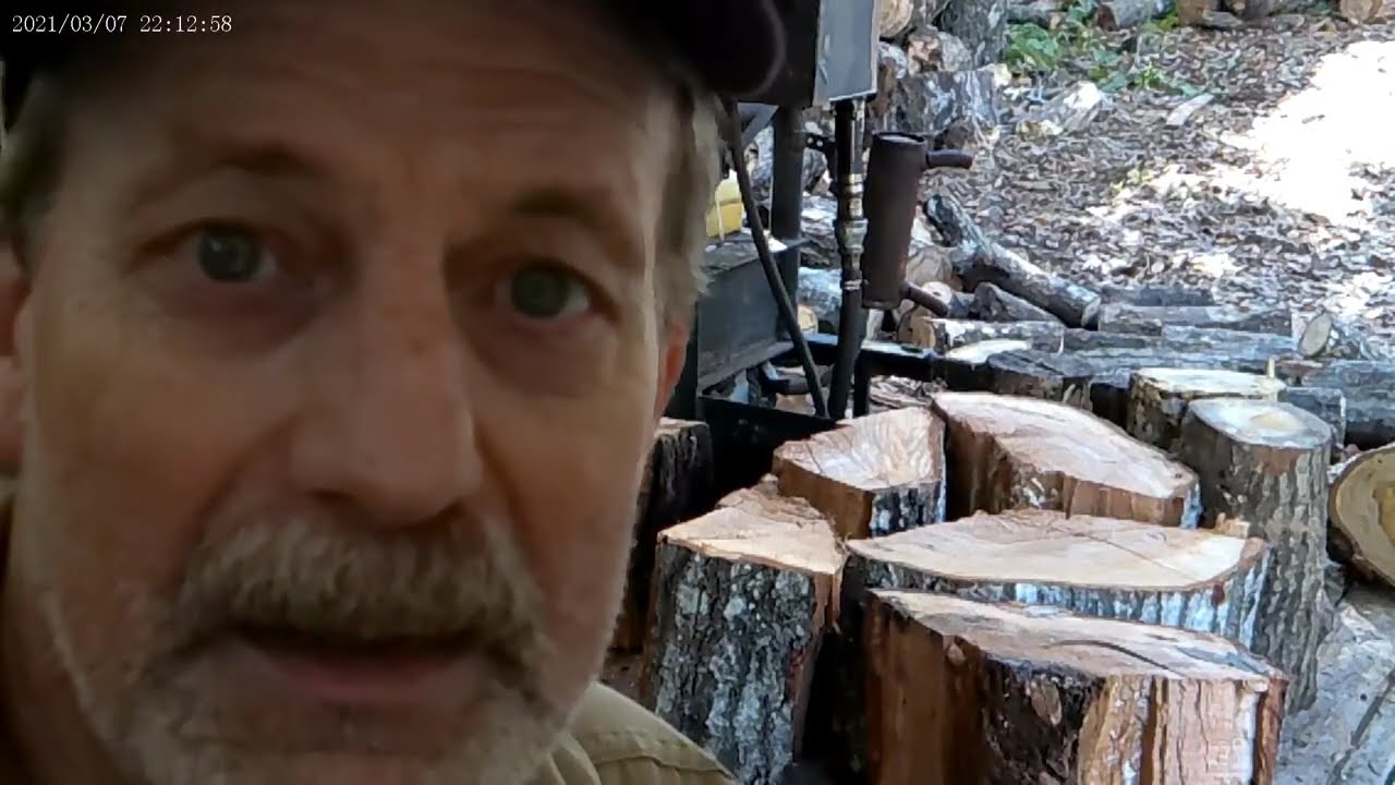 Splitting and stacking wood