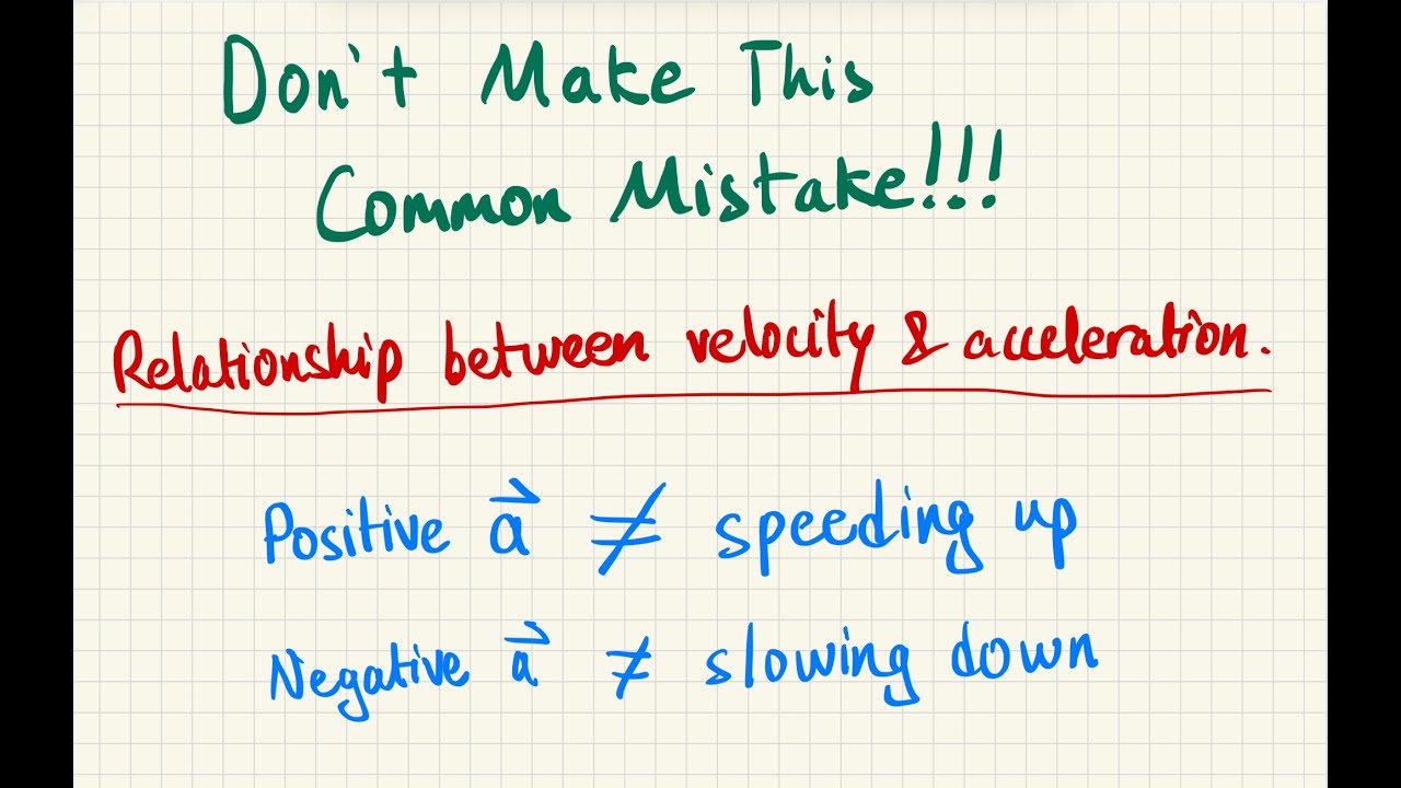 Don't Make This Mistake!!! Speeding Up vs Slowing Down (Velocity and Acceleration)