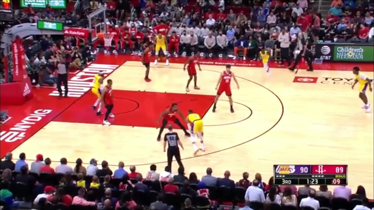 Westbrook Hits the top of the Backboard on this bank-attempt...