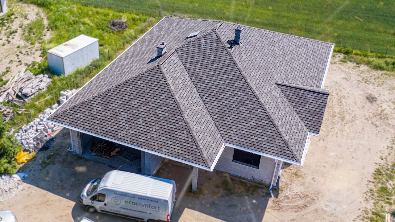 Gont bitumiczny marki GAF układanie modelu Camelot II w kolorze Weathered Timber #gontyGAF