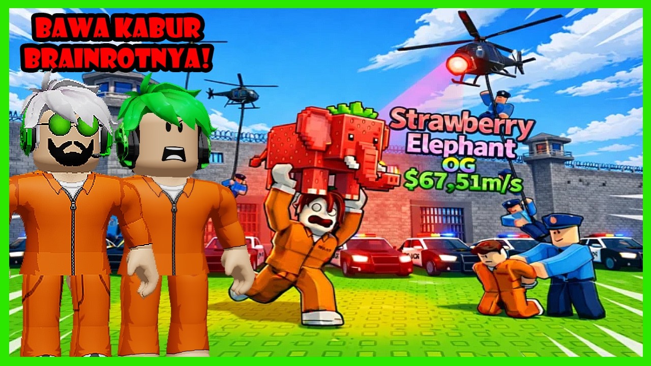 Darlung & Wak Darlung Selamatkan Brainrot Dari Penjara Yang Dijaga Polisi  Di Roblox