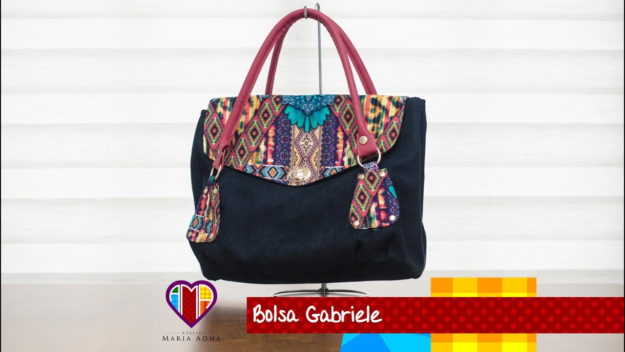 Aula em vídeo da bolsa de tecido Gabriele. DIY. Beautiful fabric bag tutorial. Make a fabric bag