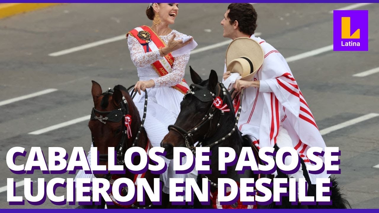 Caballos peruanos de paso y sus chalanes se lucieron en el Desfile Cívico Militar