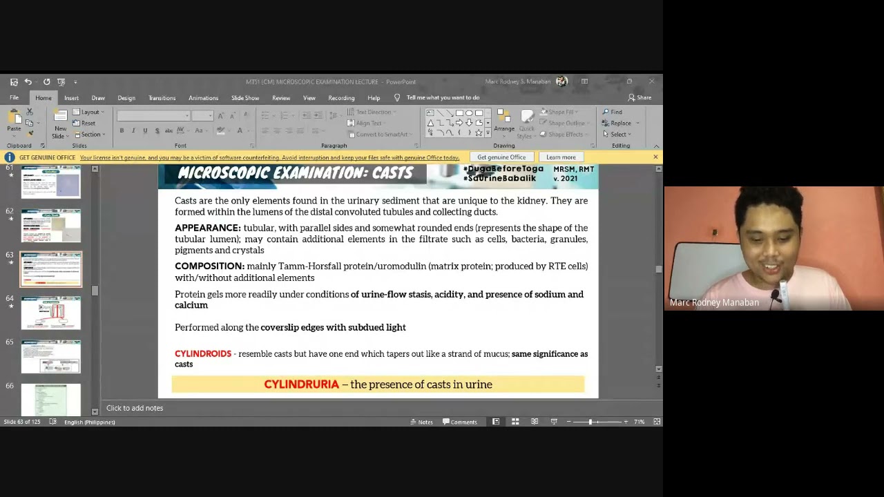 MT 51: Didactics | Clinical Microscopy Review (Microscopic Examination of Urine Part 2)