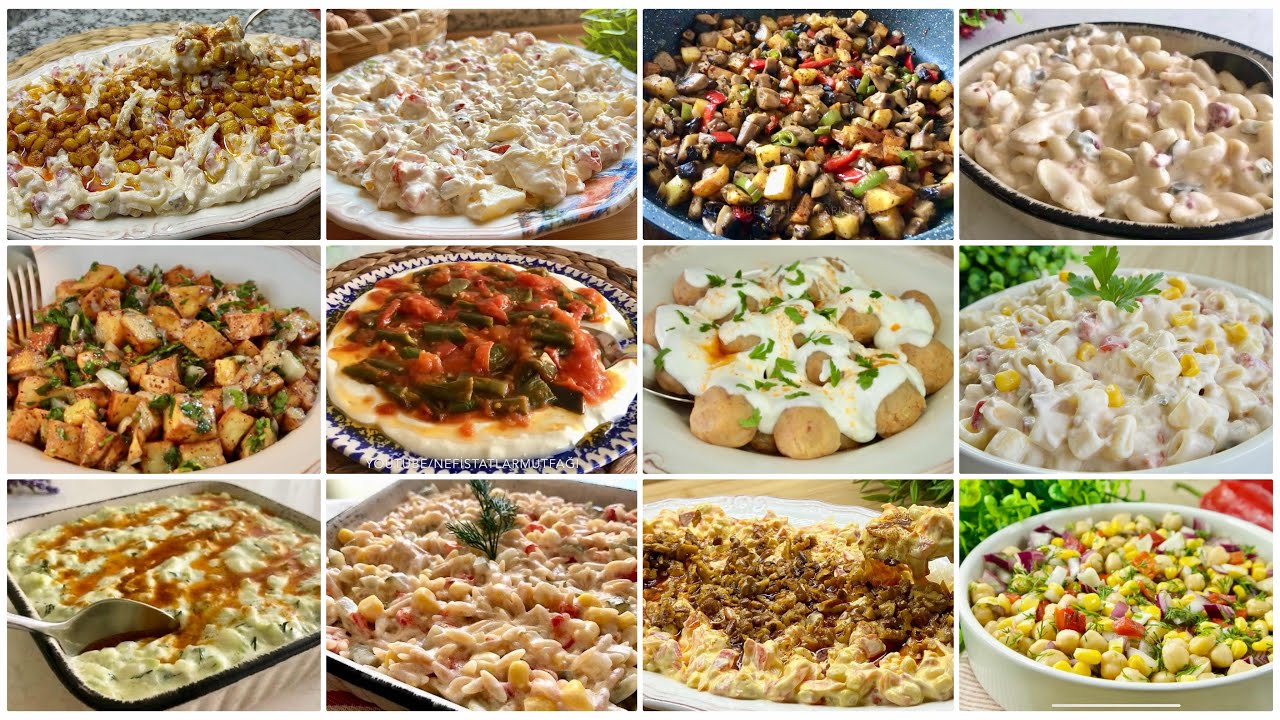 12 ÇEŞİT MEZE SALATA TARİFİ🤩/SALATA - MEZE TARİFLERİ/Yılbaşı Yemekleri