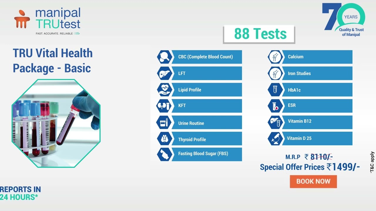 Benefits of TRU Vital Health Packages (Basic) | Affordable test Bundles | Manipal TRUtest