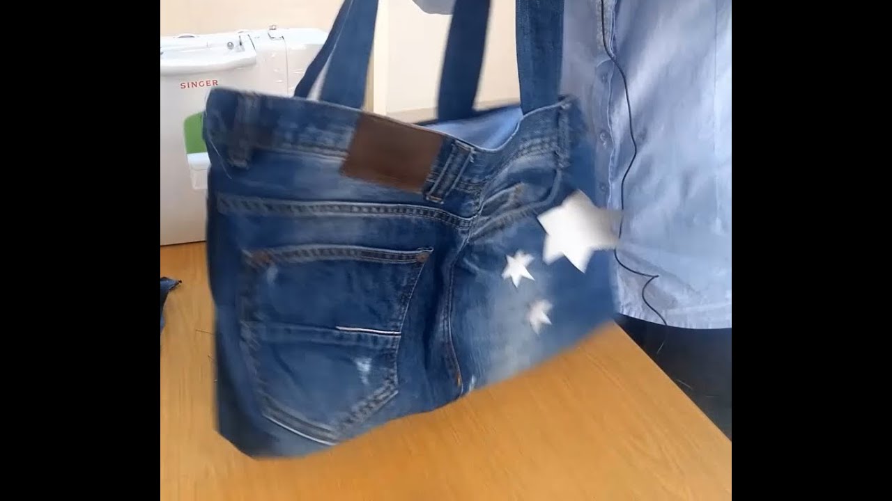 Eski Kot Pantolondan Çanta Nasıl Yapılır? ( 10 Dakikada Kot Çanta Yapımı)