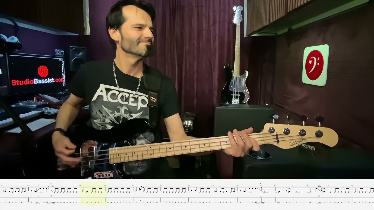 Accept - 11 Samson And Delilah - Bass Play Along Video by Martin Motnik