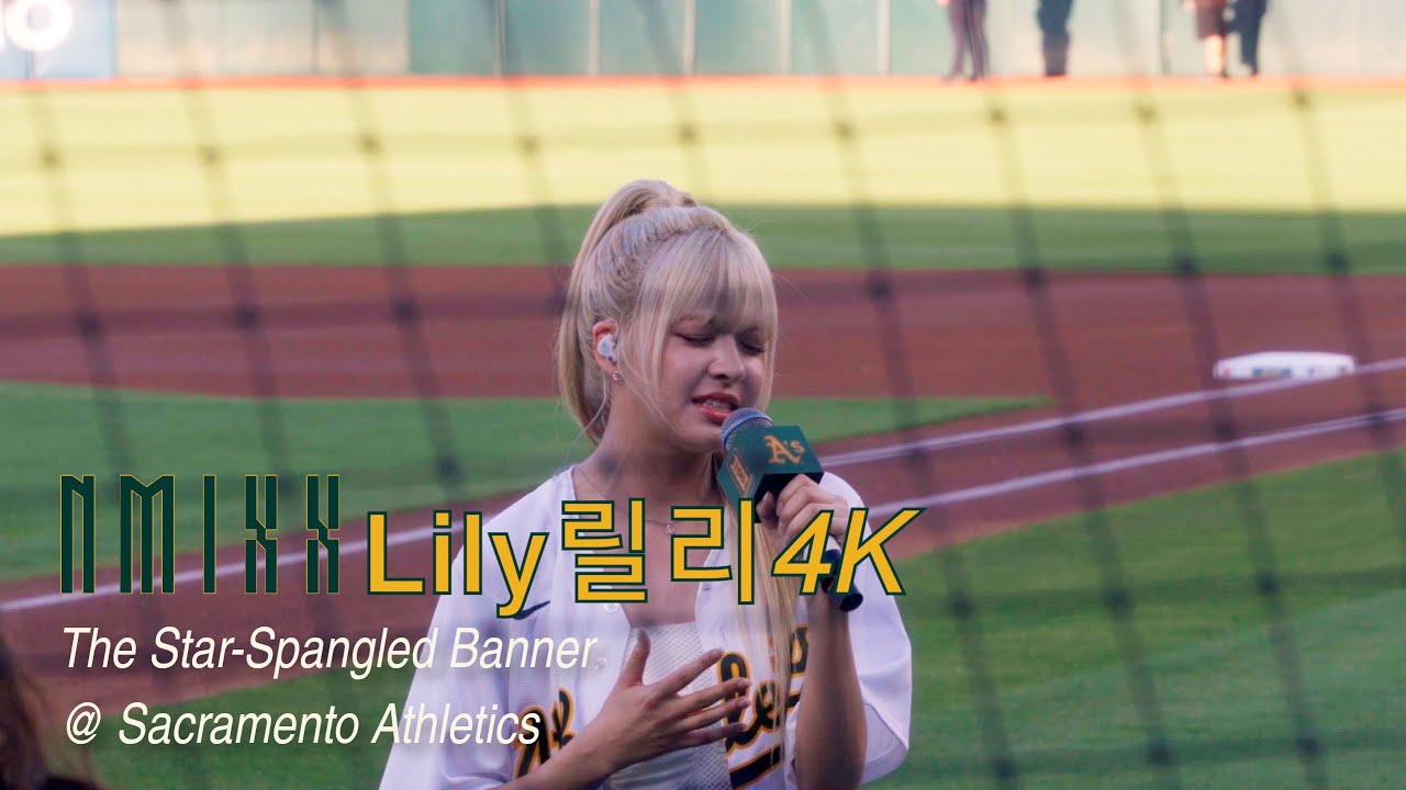250801 NMIXX Lily National Anthem at Sacramento Athletics 4K