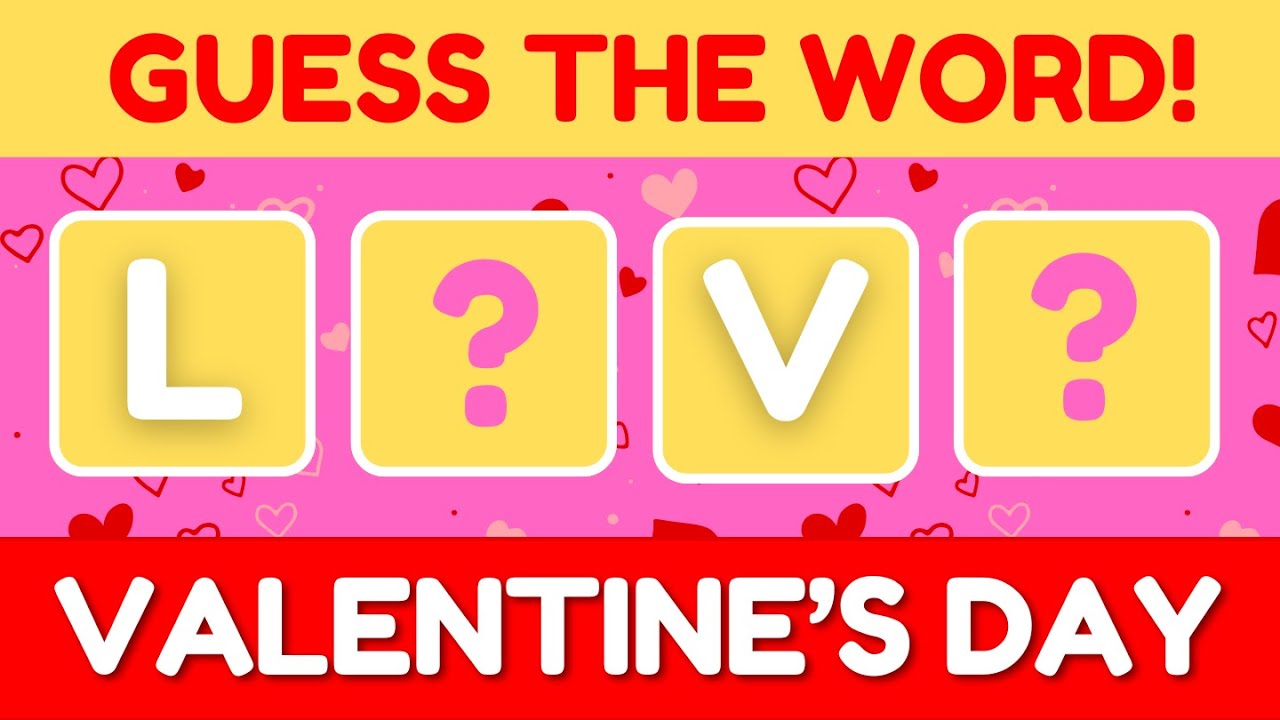 ESL Valentine's Day Vocabulary Game ❤️ | Guess 10 Valentine's Day Words (4 Letter Words)