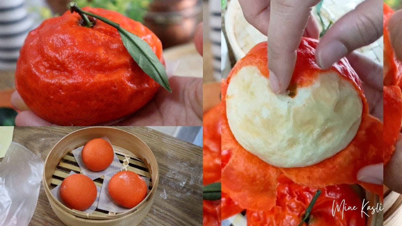 Ep-647 ส้มมงคลตรุษจีน ของไหว้มงคล ซาลาเปาลูกส้ม ทำง่ายอร่อยด้วย - Orange Steamed Bun-mine สะใภ้ตุรกี