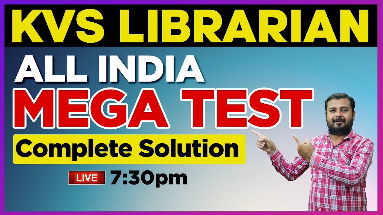 KVS Librarian  🔴 Mega Test  🔴 Live Solution