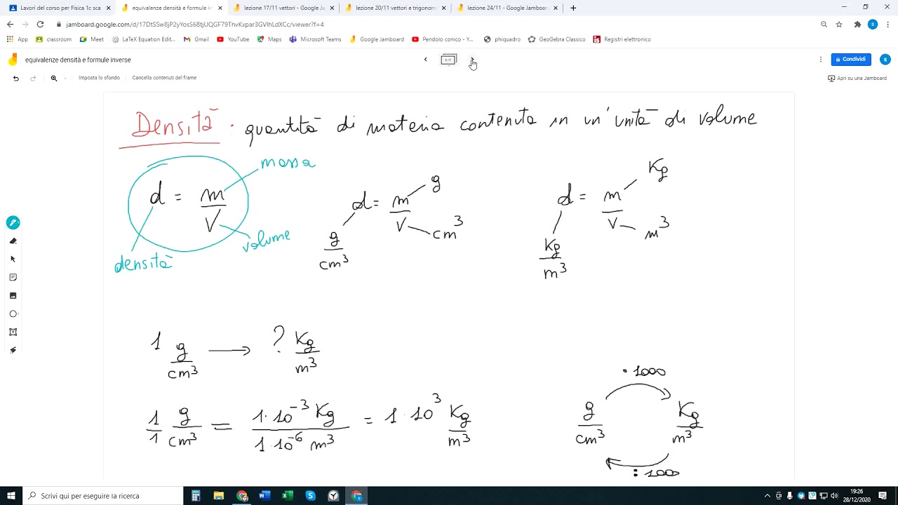 equivalenze, densità, formule inverse