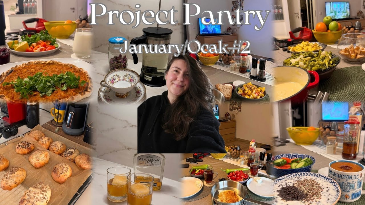 Project Pantry January | Az alma ayı #dolaptanevarsa yemekleri Beluga mercimeğinden Lahmacuna :)