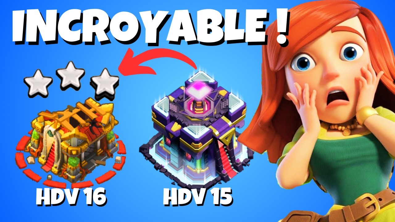 Ce JOUEUR HDV15 DETRUIT DES HDV16 MAX !!! Clash Of Clans