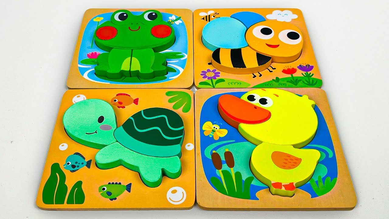 Best Learn Shapes with Animals Shape Matching Puzzle | Preschool Toddler Learning Kids Toy Video
