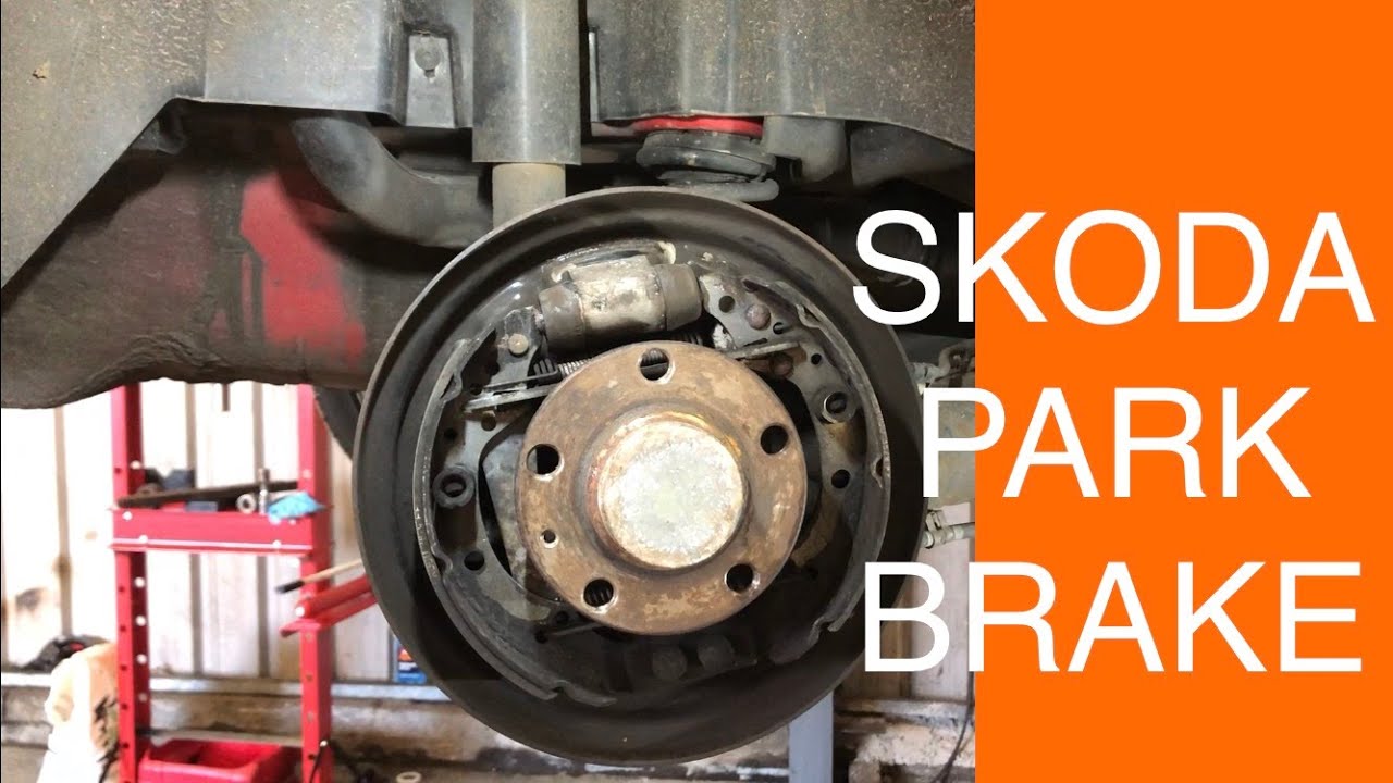 SKODA Fabia Park Brake clean and adjust