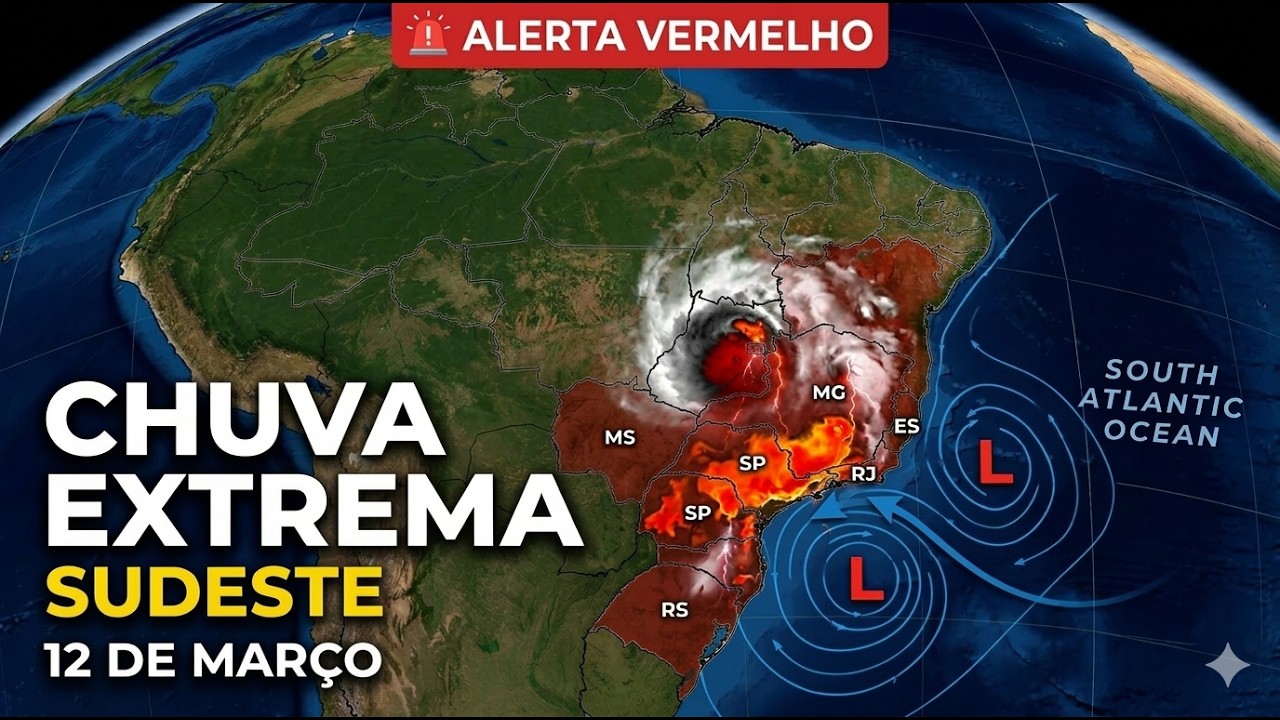 ALERTA DE CHUVA NO BRASIL ⚠️ Temporais e risco de alagamentos nesta sexta (13/03)