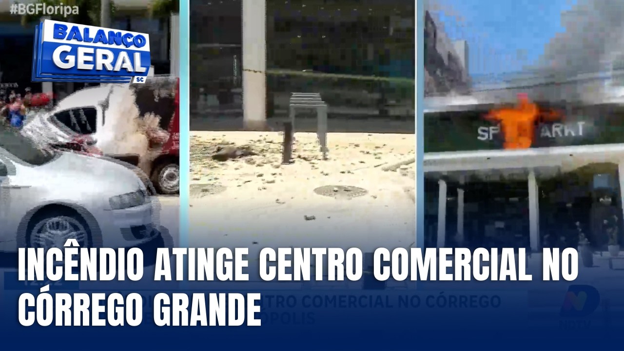 Incêndio atinge centro comercial no Córrego Grande, em Florianópolis