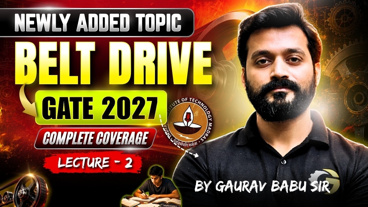 NEW GATE 2027 Syllabus | Belt Drive Complete | L-2 | Machine Design #gate2027