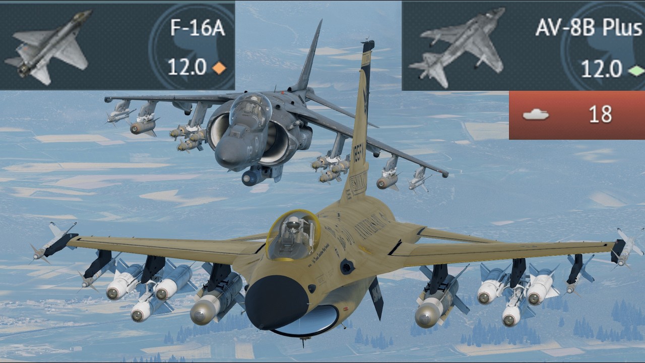 The Most OP 12.0 CAS COMBO (F-16A & AV-8B CAS)