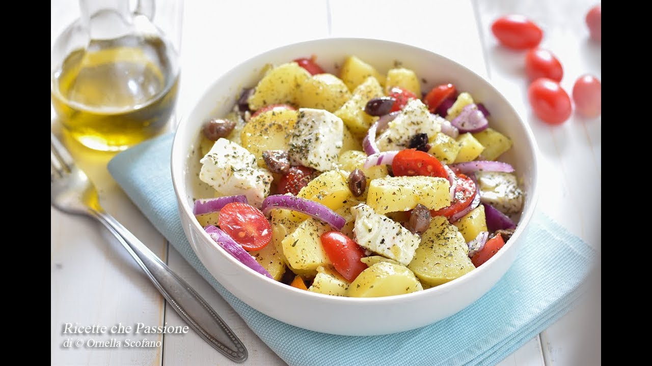 Insalata di patate alla greca, con feta - Ricette che Passione