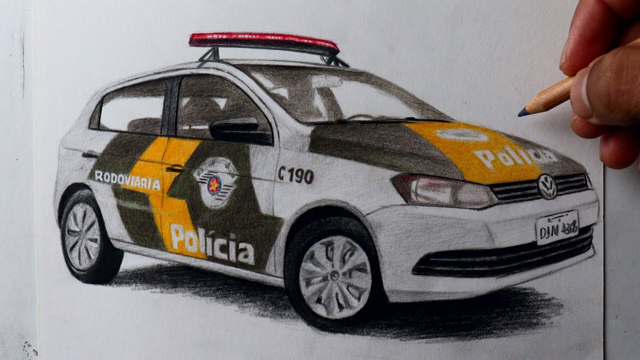 Como desenhar a viatura da Policia Rodoviária de São Paulo