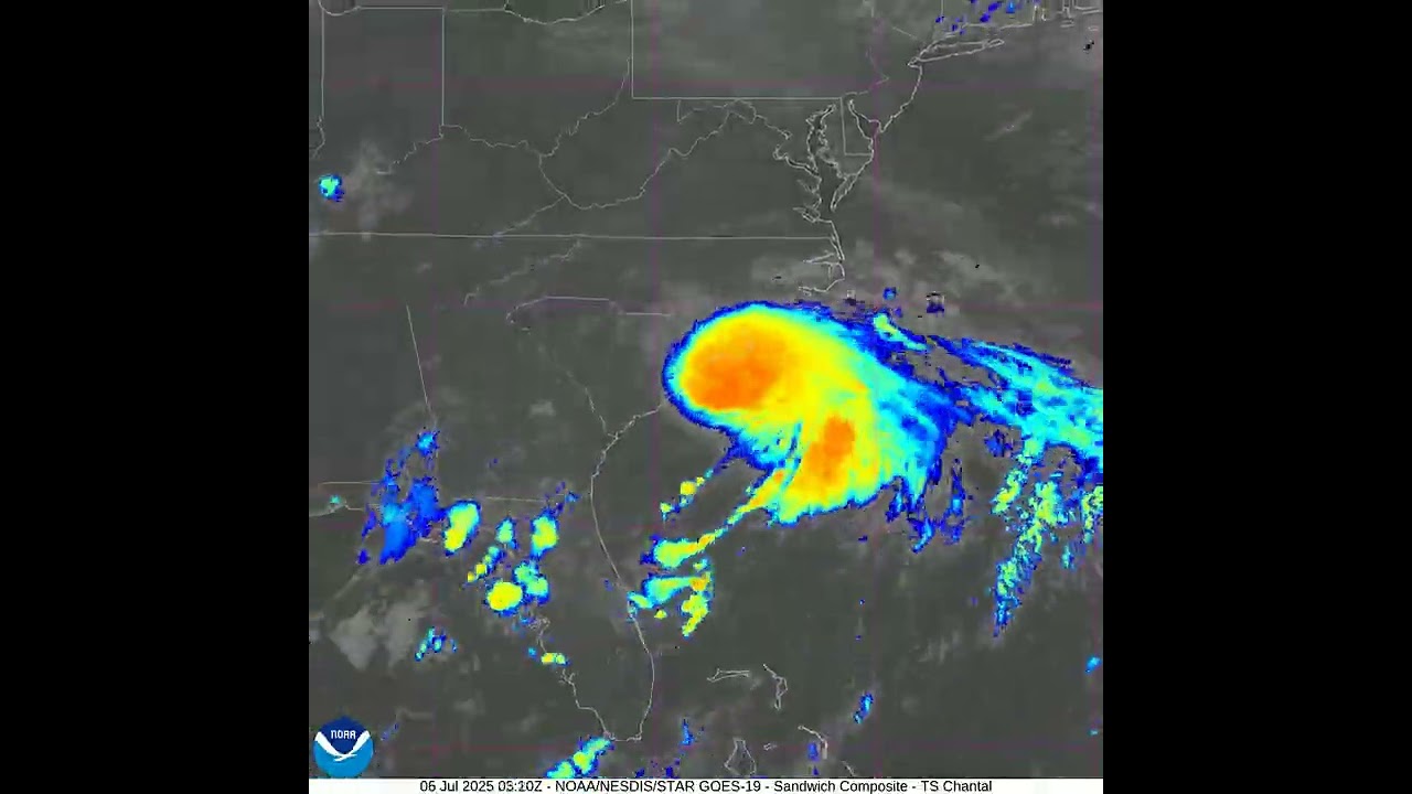 Tropical Storm Chantal (2025) Imagery Timelapse