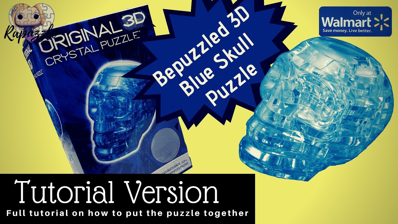 Bepuzzled 3D Crystal Puzzle- Blue Skull (Walmart Exclusive)- Tutorial Version