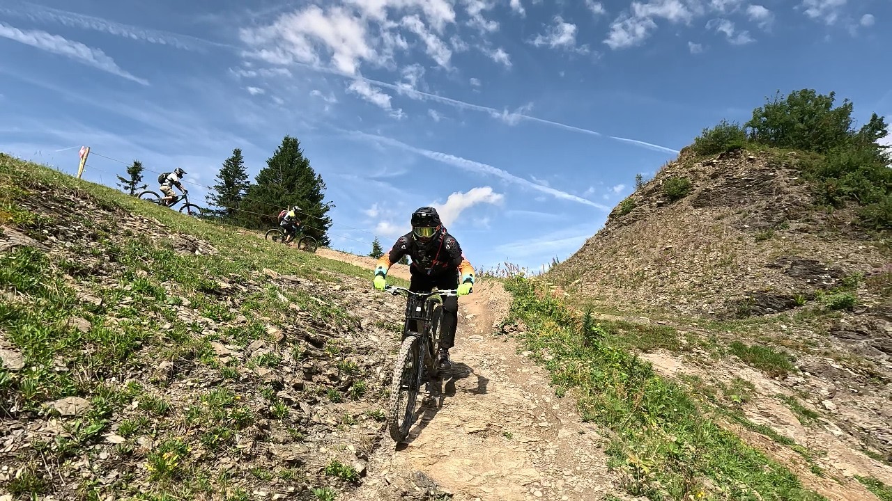 Morzine 2025. Haute Tension trail top to bottom (Chatel RED).