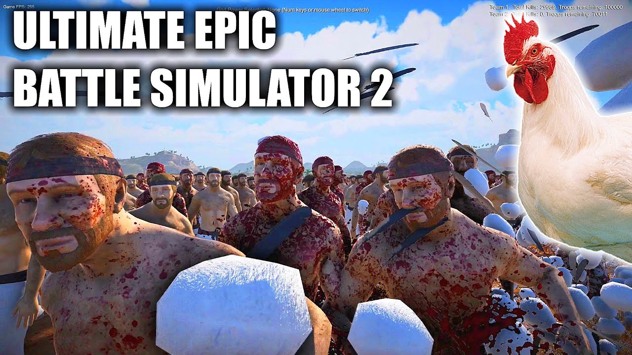 UEBS 2 - CHUCK NORRIS 100000 vs 100000 CHICKENS (Ultimate Epic Battle Simulator 2 Gameplay)