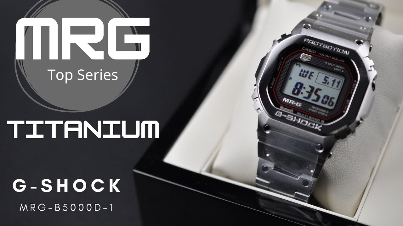 【最強硬G-SHOCK】CASIO G-SHOCK MRG-B5000D-1 Top Titanium square BLUETOOTH Tough Solar卡西歐鈦合金銀磚方塊藍芽電波強大功能