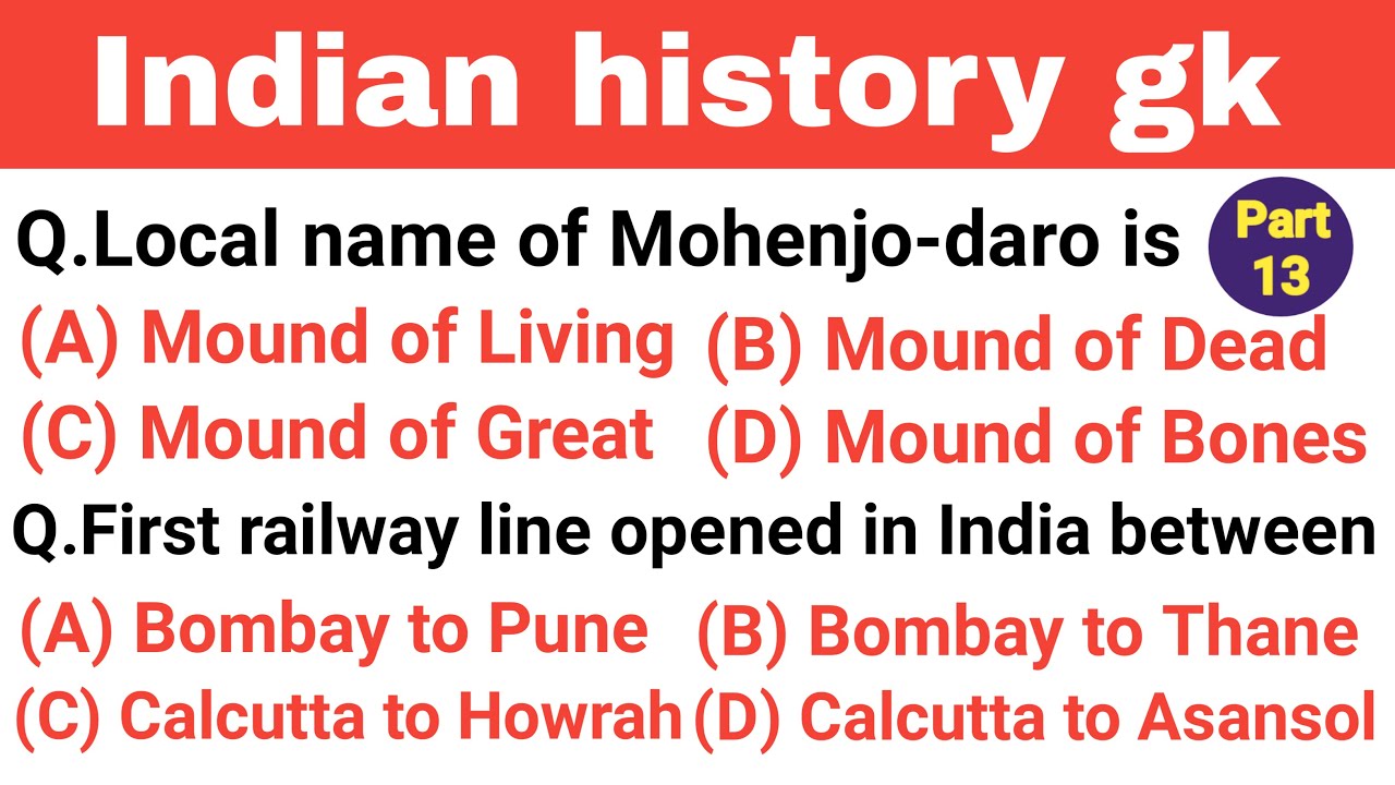 Indian history gk questions || Indian history gk || Part 13 || Competitive exams