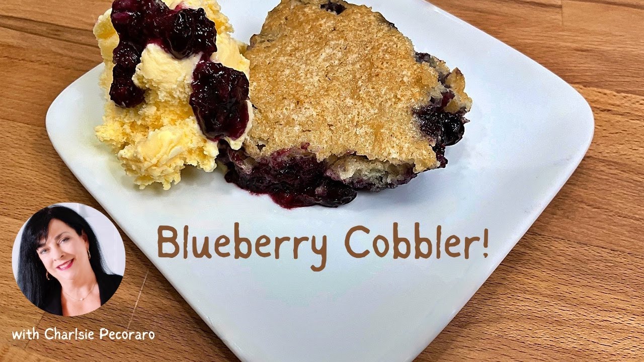 Blueberry Cobbler, an easy dessert using fresh or frozen blueberries!