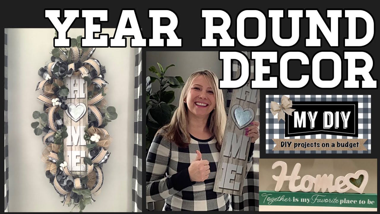 Year round swag wreath | Dollar Tree HOME decor DIY | Farmhouse decor