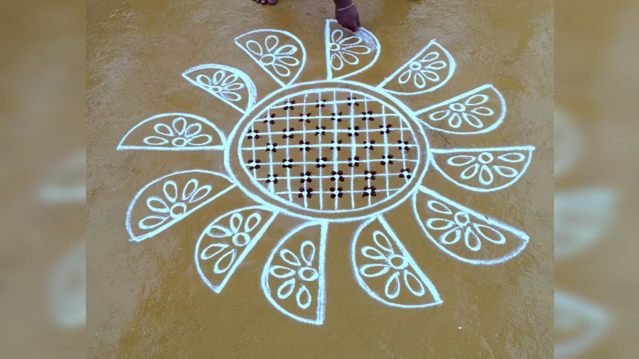 Beautiful kolam without dots step by step #rangolidesigns #newshorts #shorts #shortsfeed #muggulu  