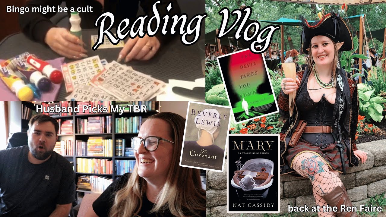 Reading Vlog l Husband Picks My TBR Return to the Renaissance Faire, Book Shopping and BINGO