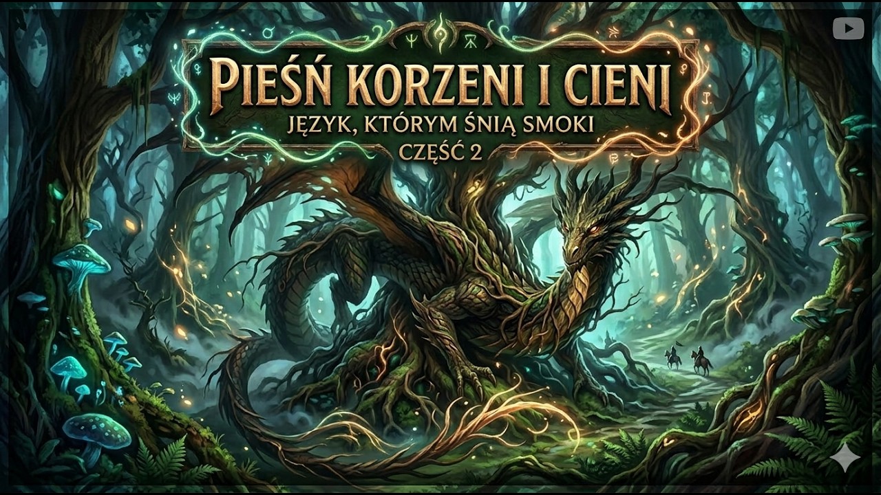 Opowieści z Run: Język, Kt&oacute;rym Śnią Smoki Część 2 PIEŚŃ KORZENI I CIENI - Mroczna Fantasy Historia