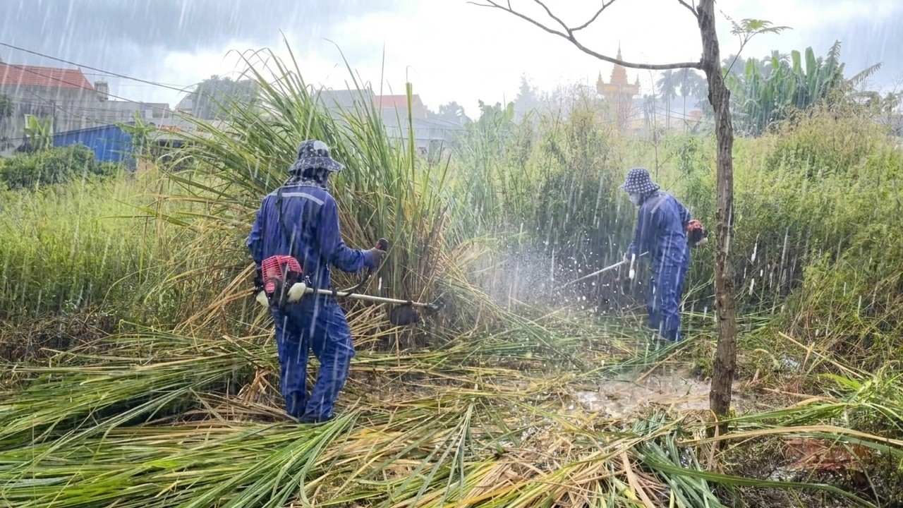 Heavy Rain Couldn't Stop Us – Finishing the Sidewalk for the Community