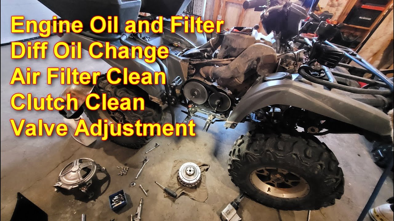 HOW TO: 3500km Or 150h Yamaha Grizzly 700 Service, Clutches, Belt, Valves, Oils, Airbox.