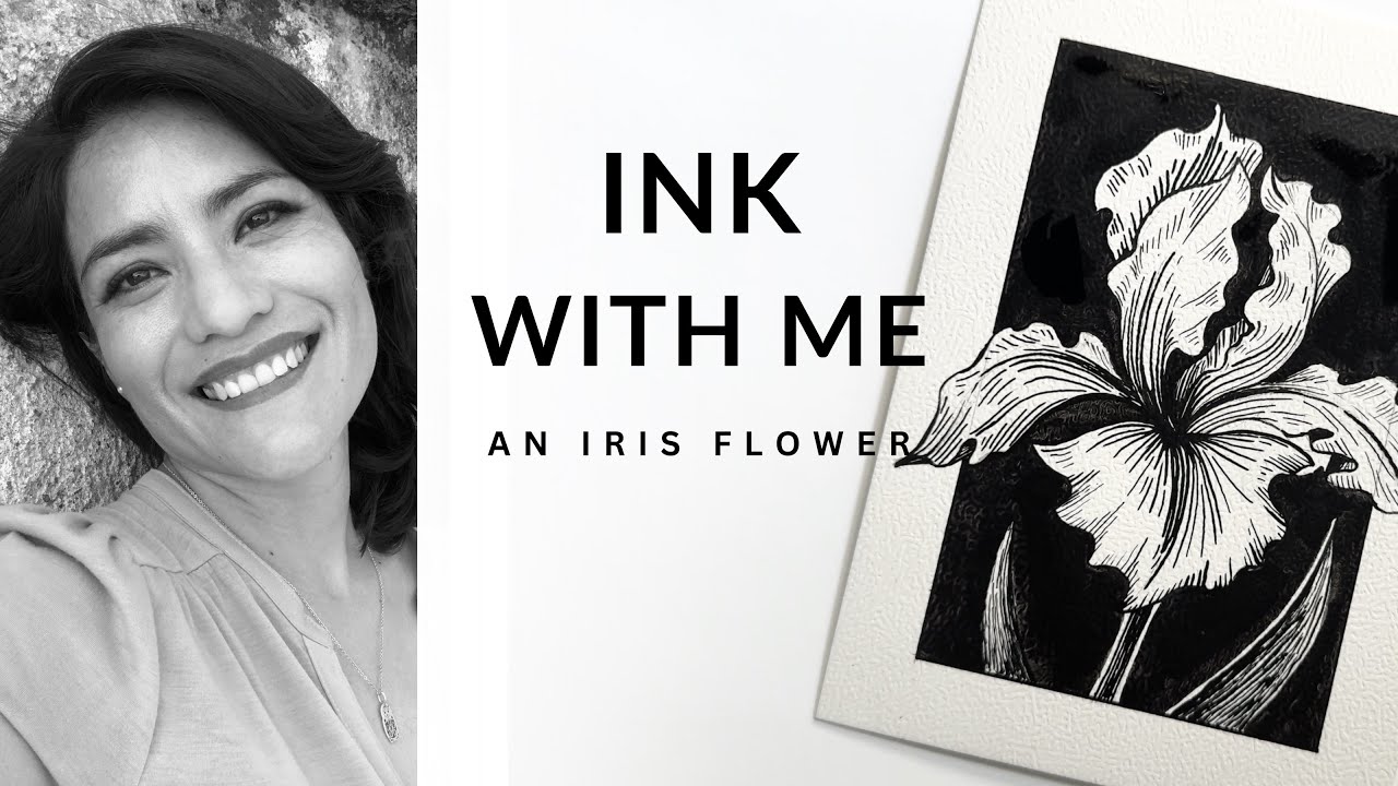 Inking an Iris in Pen & Ink | Glass Dip Pen + India Ink Line Art