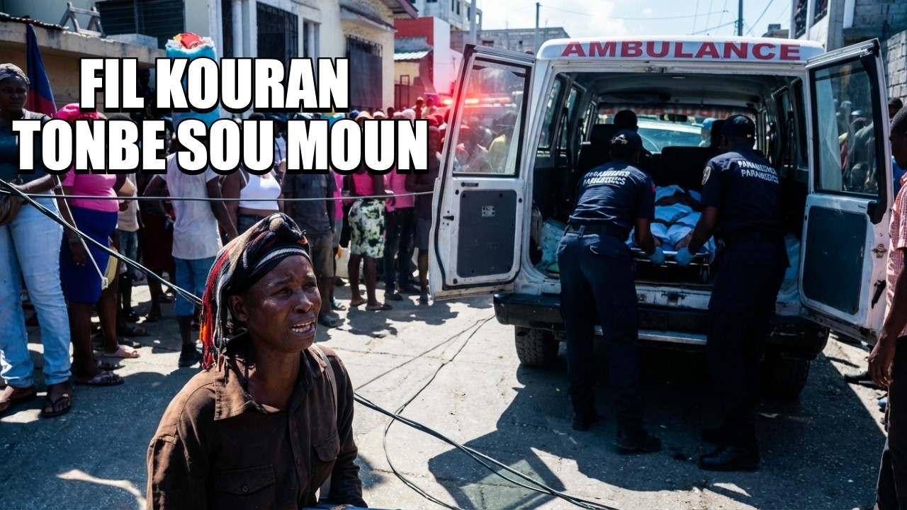 Pwoblèm pirèd! Yon moun Mouri plizyè lòt blese apre yon fil Kouran tonbe sou moun nan mache Petyonvi