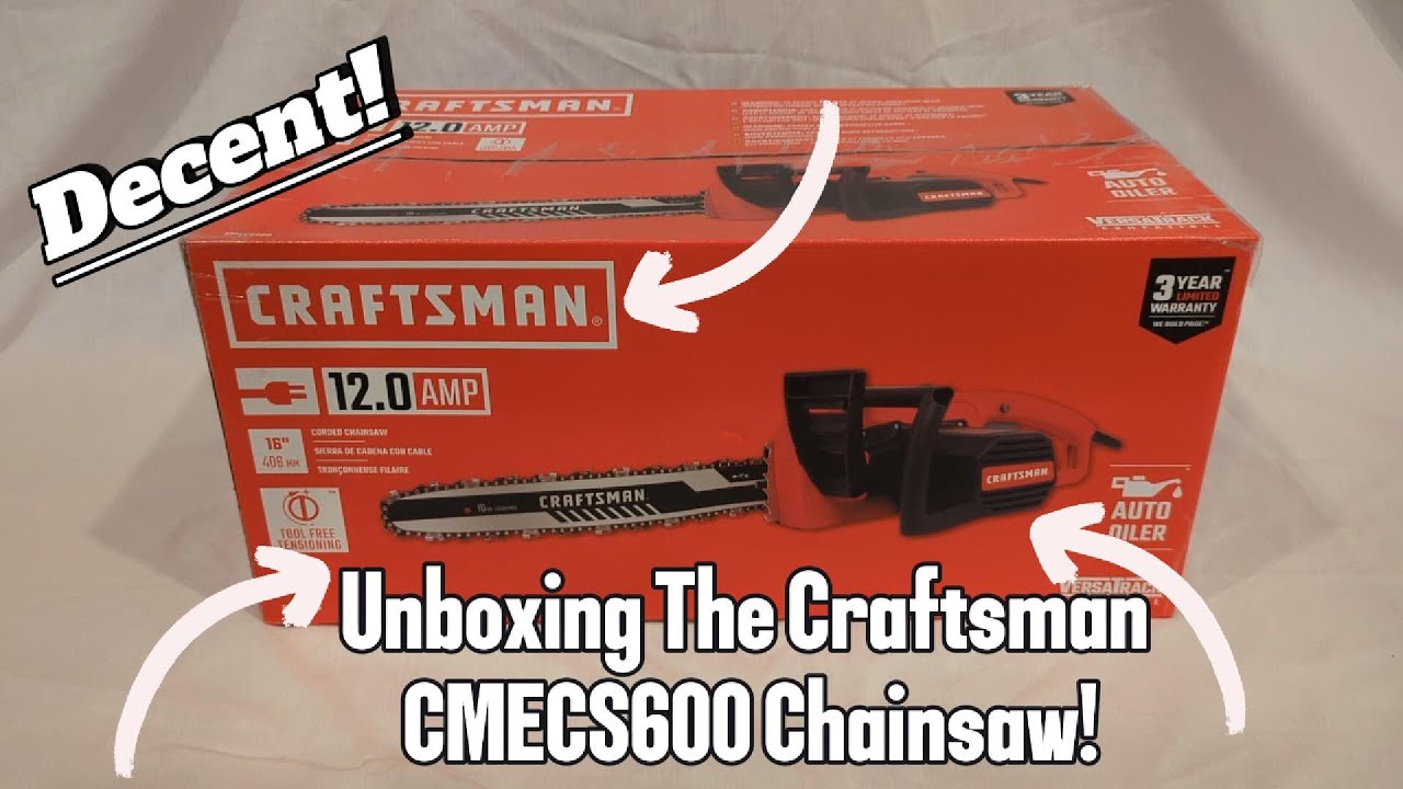 UNBOXING AND OPERATING THE CRAFTSMAN CMECS600 CHAINSAW! ⚡🔌📦 - Check it out! 😎